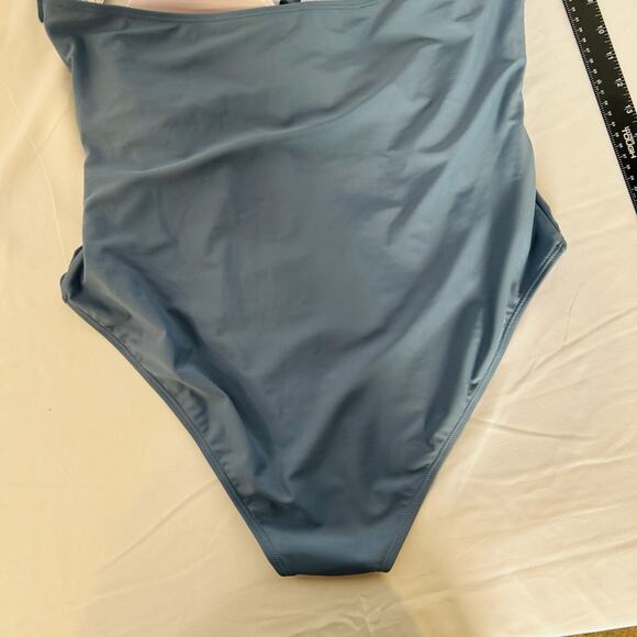 NEW Aimage Bathing Suit Women's One Piece V-Neck Dusty Blue Size XL NWT Lined - Picture 9 of 10